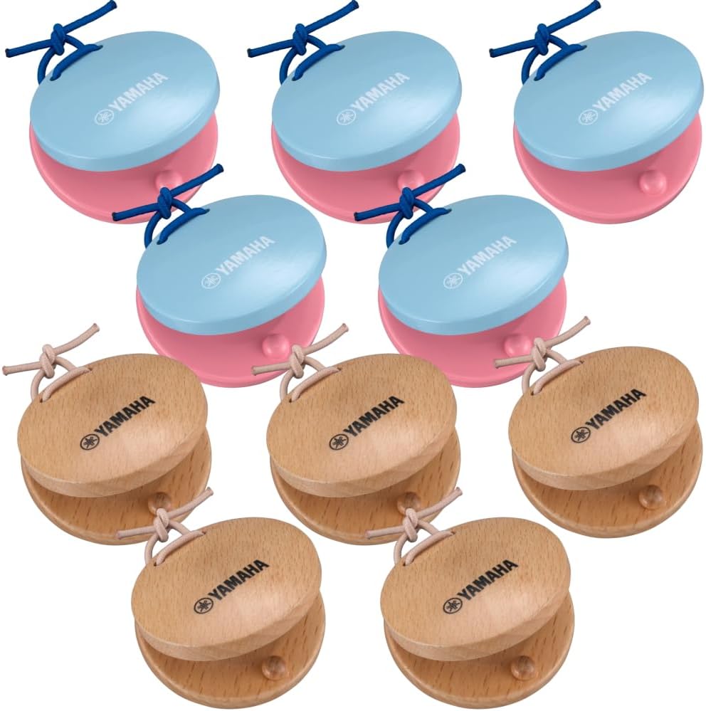 各色5個セット□ハンド カスタネット ピンク/ブルー カラー塗装